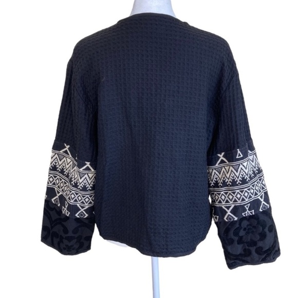 Vintage 90s Tribal Southwestern Tapestry Blazer Jacket Metal Buttons Sz M - Picture 9 of 16